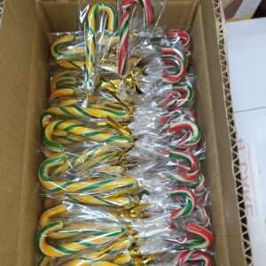 [ 100sticks ] Xmas Candy Canes [Est. 8-9cm per stick, 1cm diameter] RedGreenWhite & YellowGreenWhite mixtures