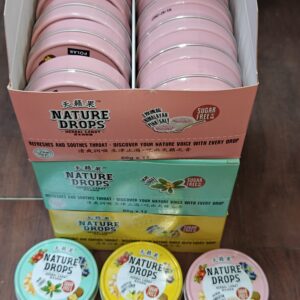 [ 60g x 12Tins ] Polar Nature Drops Herbal Candy [ Halal ] [ Honey Lemon / Himalayan Pink / Loquat ] Sugar Free