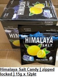 [ 15g x 12packs ] Himalaya Salt Candy (Zipped lock pack) [Original / Ginger Lemon] [ Halal ]