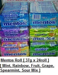 [ 37g x 24rolls ] Mentos [Mint / Rainbow / Fruit / Grape / Sour Mix] Halal