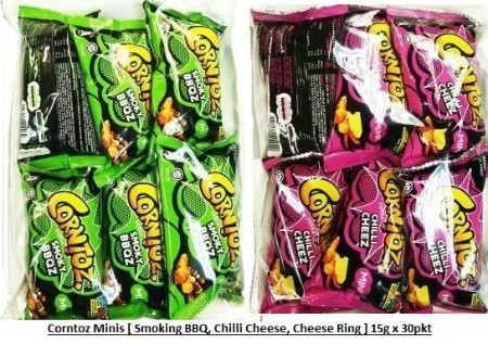 [ 15g x 30pkt ] Corntoz Minis [Chilli-Cheese / BBQ] [ Halal ]