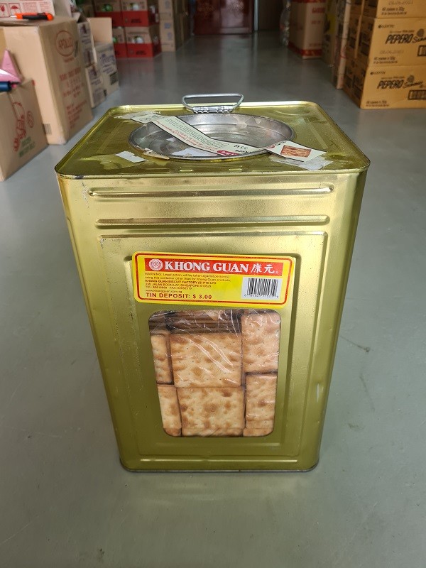 Plain Biscuit Cracker 3kg with Metal Container