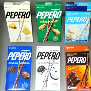 Lotte Pepero [Almond / White Cookies / Snowy Almond] Korea 32g x 10pkts