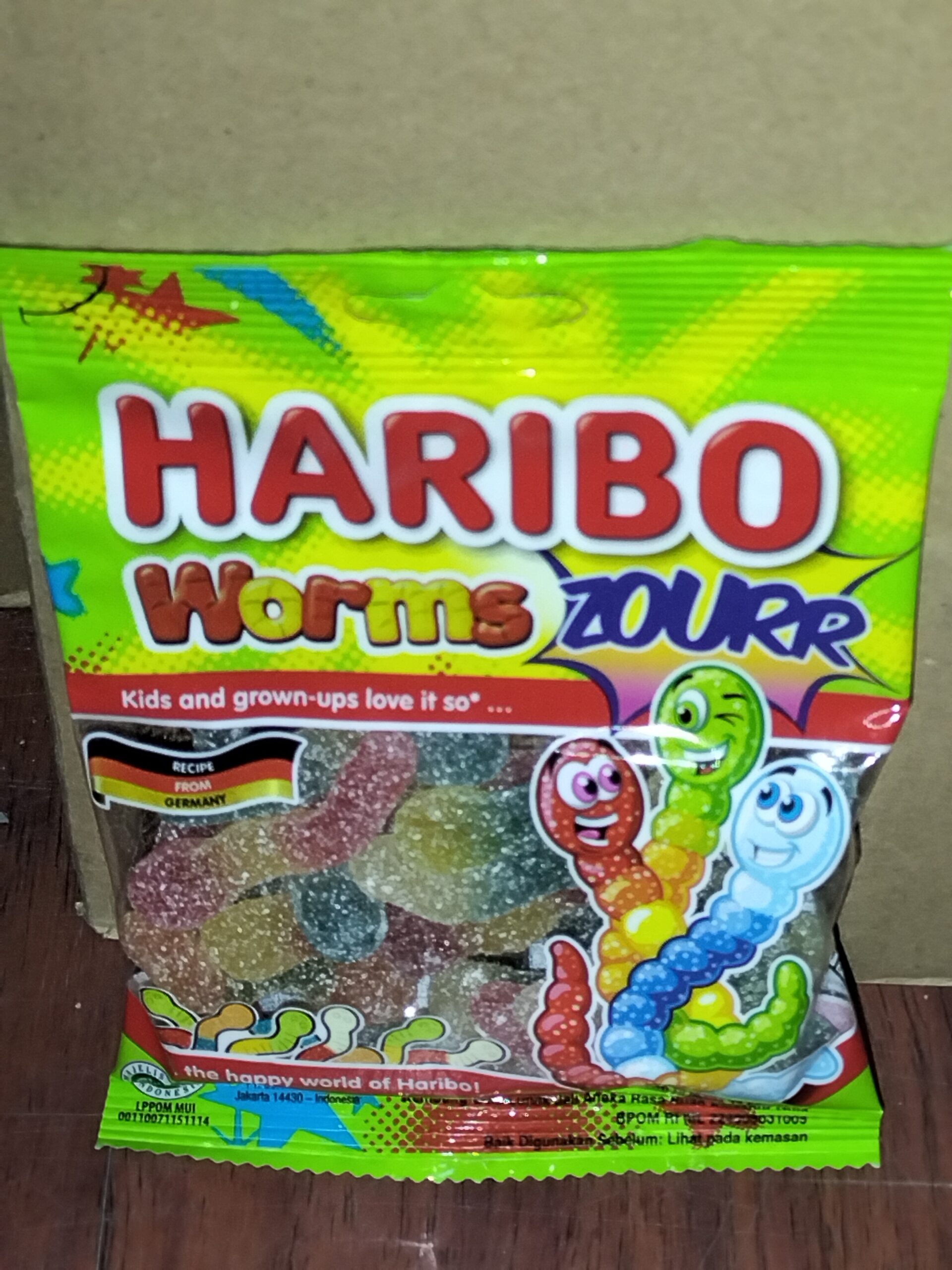 [80g x 10pkt] Haribo Worm-zour [ Halal ]