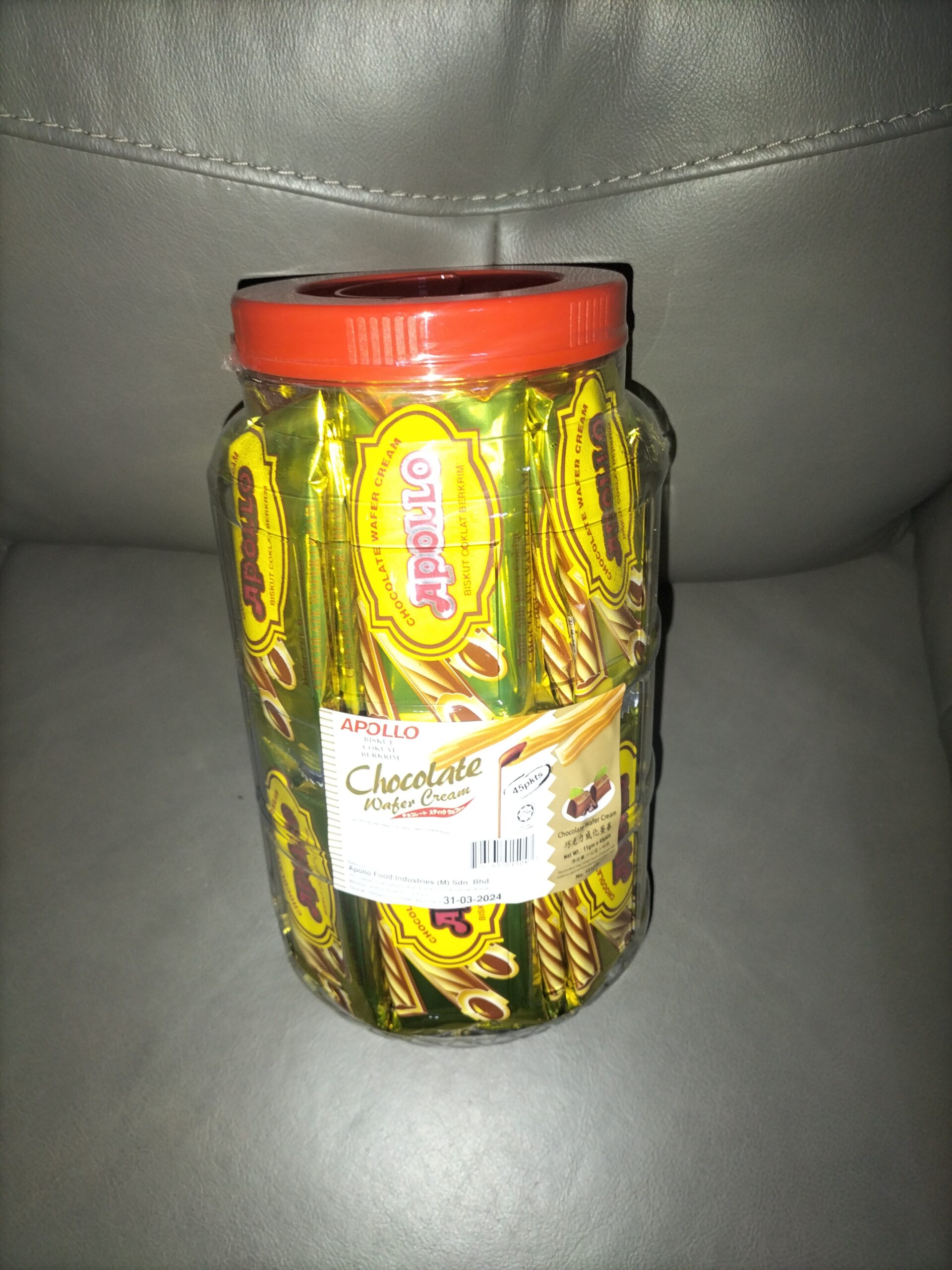 [ 11g x 45pkt ] Apollo Wafer Cream Biskut Bottle