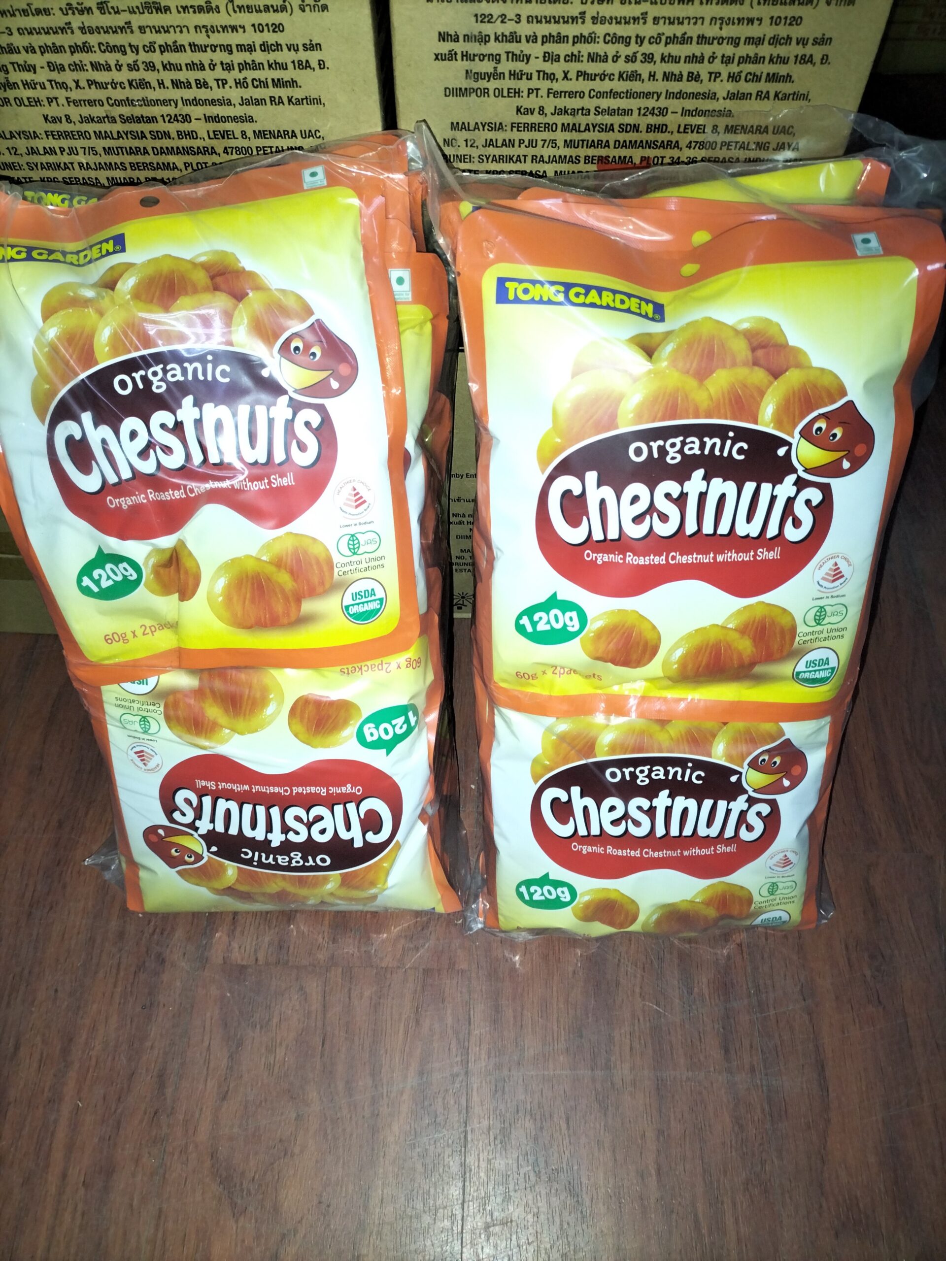 [ 120g x 12pkt ] Tong Garden Organic Chestnuts