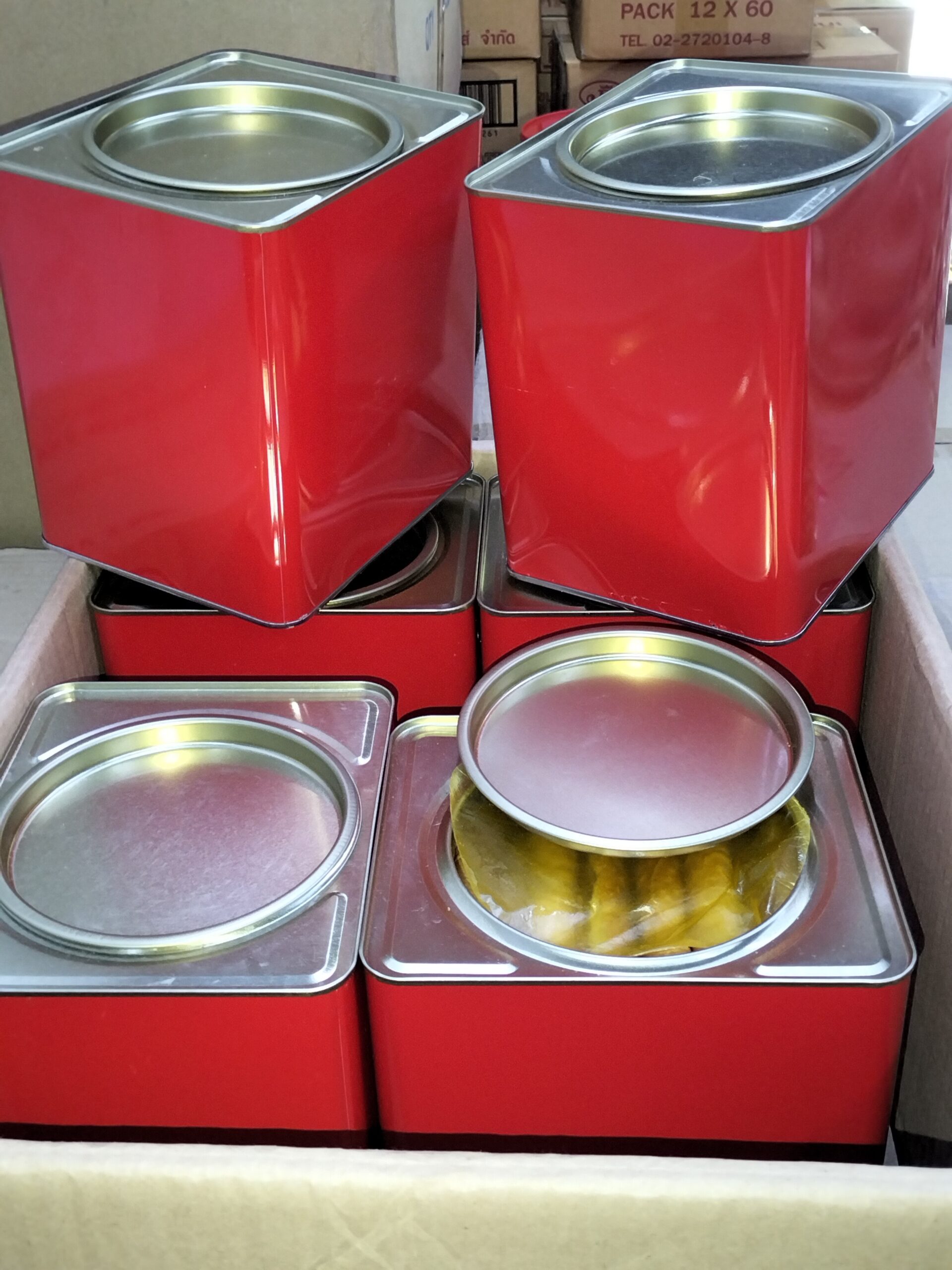 [ Red Tin ] Love Letter Egg Roll Metal Tin ( Big Roll )